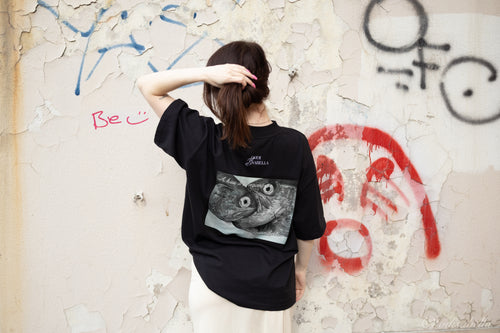 A kiss is the beginning of cannibalism - Unisex Oversized T-Shirt BLACK