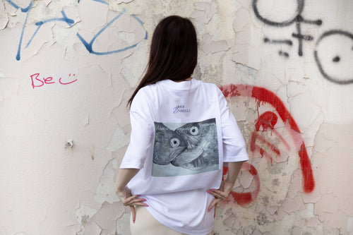 A kiss is the beginning of cannibalism - Unisex Oversized T-Shirt WHITE
