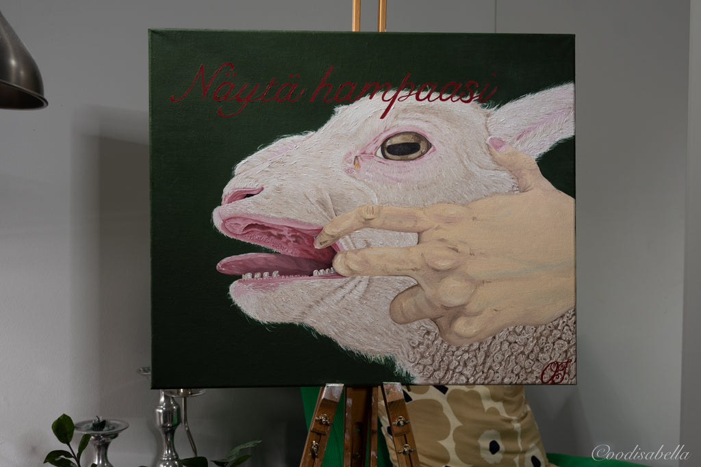Näytä hampaasi, 40cm x 50cm