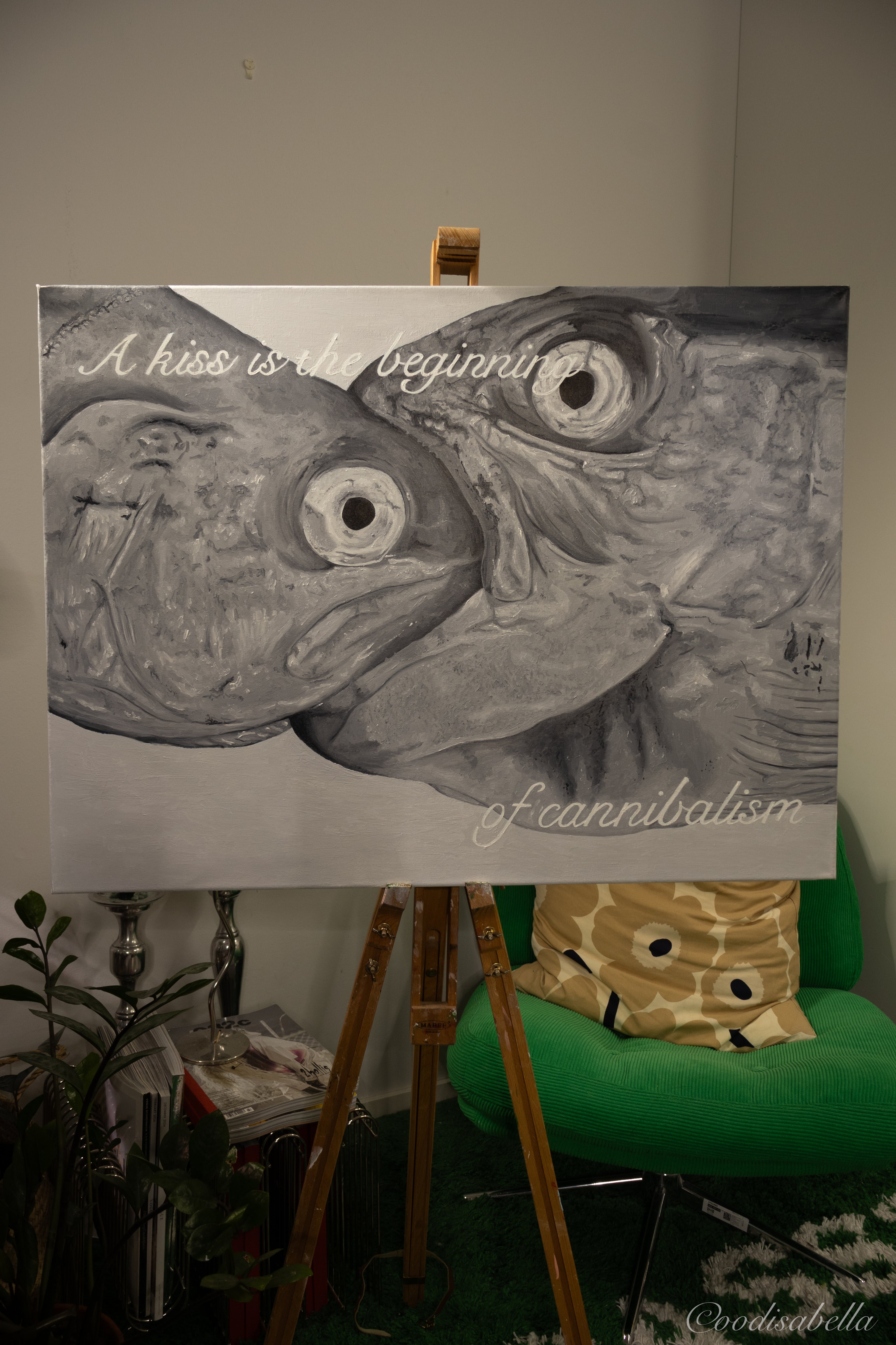 A kiss is the beginning of cannibalism, 60cm x 80cm