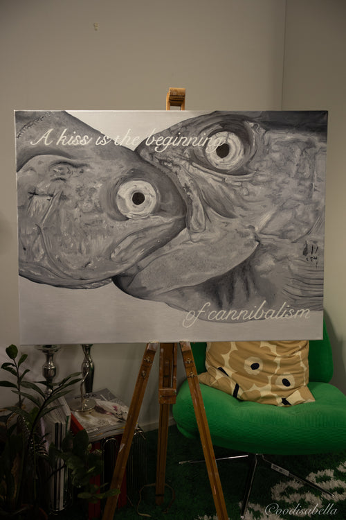 A kiss is the beginning of cannibalism, 60cm x 80cm