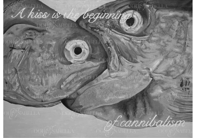 A kiss is the beginning of cannibalism, 60cm x 80cm